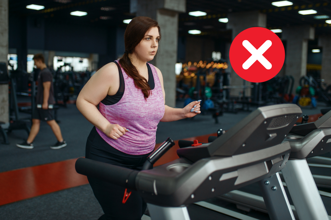 A woman running on the treadmill